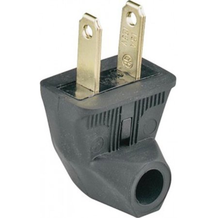 EATON WIRING DEVICES Blk Flat Angle 2Wire Plug 84BK-BOX